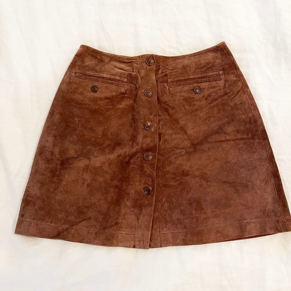 Pristine Vintage Ralph Lauren Suede Mini Skirt